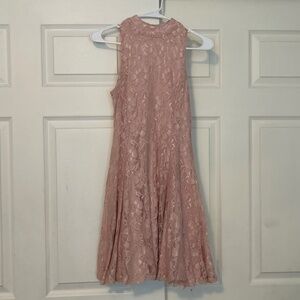 Seventeen Light Pink Floral Lace Short Dress Small